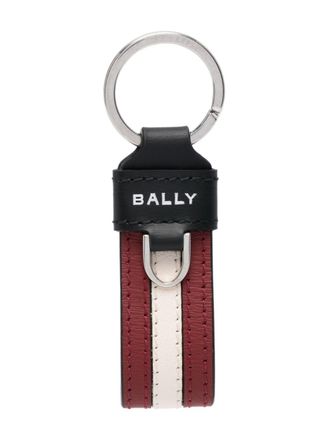 Bally logo-print leather keyring - men - Calf Leather - One Size - Red