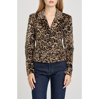 Wayf x Sara Walker Samantha Leopard Velveteen Blazer at Nordstrom Rack, Size X-Small