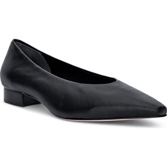 L'agence Suzanne Pointed Toe Flat in Black Leather at Nordstrom Rack, Size 6