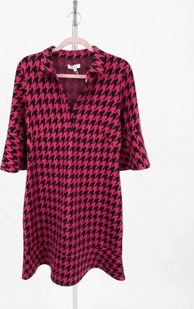 Tyler B&ouml;e Womens Retro Johnny Houndstooth Dress In Pink Multi
