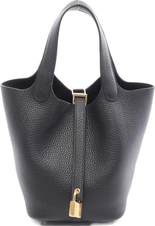 Herm&egrave;s 2025 Picotan Lock PM leren shopper - Zwart