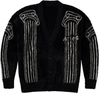 Aries Cardigan con intarsi - Nero