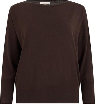 Slowear Oversized Sweater - Dames - Ronde hals truien - Bruin - L - Wol - Truien & Vesten