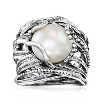 Ross-Simons 12-12.5mm Cultured Pearl Ring in Sterling Silver
