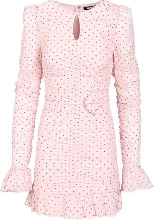 Rotate Mini Ruches Jurk - Dames - Korte kleedjes - Roze - XS - Kleedjes