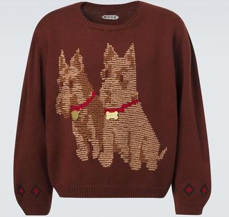Bode Scottie embroidered wool sweater