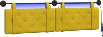 vidaXL Cabecero Colgante Con Luz Led Amarillo Terciopelo Vidaxl