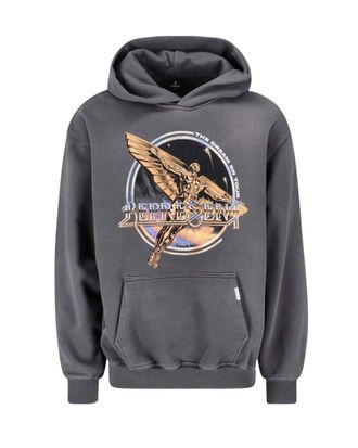 Represent Graphic Print Cotton Hoodie with Kangaroo Pocket