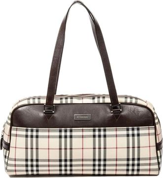 Burberry Borsa tote a quadri con manico anni 2000 - Toni neutri