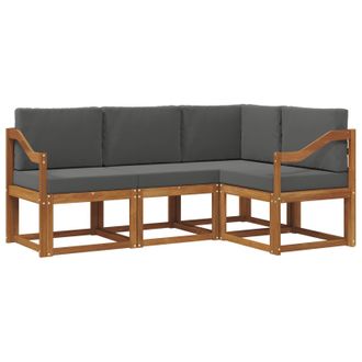 vidaXL Conjunto De Sof&aacute;s De Exterior 4 Pcs Natural Y Antracita Vidaxl