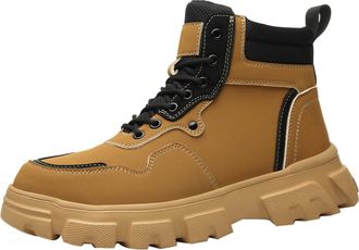 Generic Work shoes, mens short shaft boots, safety shoes, mens wear-resistant, waterproof work boots, mens non-slip hiking boots, winter shoes, slip-on boots,