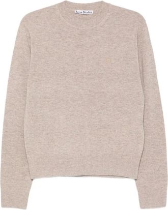 Acne Studios Trui met ronde hals van yakwol - Dames - Truien - Beige - Maat: M/L Wol