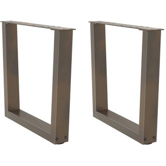 vidaXL Patas Para Mesa De Centro En Forma De V (2 Unidades, Acero Natural, 60 X 42-43,3 Cm) Vidaxl