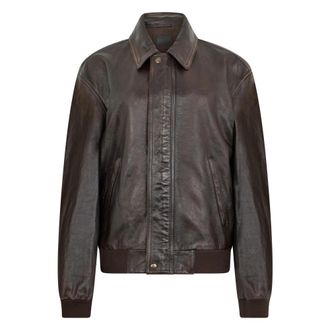 Prada Nappa Leren Bomberjack - Heren - Leren en Su&egrave;de Jassen - Bruin - XL - Leer - Jassen