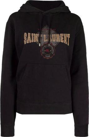 Saint Laurent Hoodie met logo - Zwart