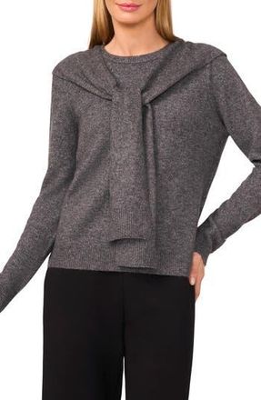Halogen Shoulder Wrap Detail Sweater in Medium Heather Grey at Nordstrom Rack
