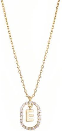 Adornia Floating Letter Initial Cubic Zirconia Pendant Necklace in Gold-E at Nordstrom Rack
