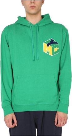 Ymc You Must Create Cotton Terry Logo Hoodie - Heren - Hoodies - Groen - M - Katoen - Hoodies & sweatvesten