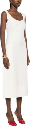 Jacquemus Midi Dresses, female, White, Size: S La Robe Tablier Long Dress