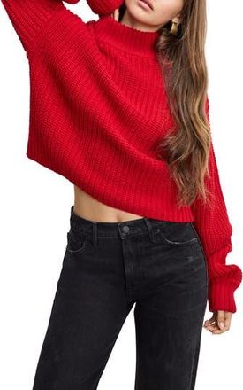 Good American Chunky Mock Neck Sweater in Chili001 at Nordstrom Rack, Size Xx-Large