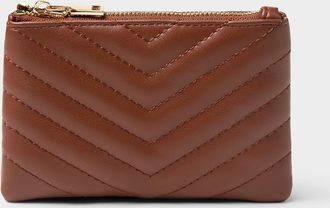 Simons Womens Quilted herringbone coin purse