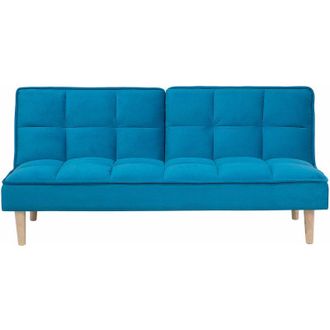 Beliani Beliani - Divano letto moderno in tessuto azzurro Siljan
