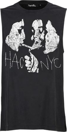 Haculla Top smanicato con stampa - Nero