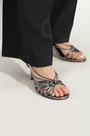 Golden Goose Leather Sandals Nico, Womens, Silver