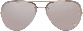 Versace Light Grey Silver Mirror Pilot Ladies Sunglasses VE2231 12526G 60