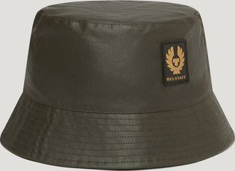 Belstaff Bucket Hat Unisexs Waxed Cotton Faded Olive Size M/L