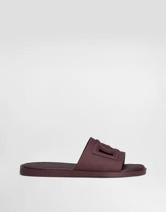 魅力【Dolce & Gabbana】ビーチウェア ラバースライド サンダル ブラックのメンズ Rubber beachwear sliders | Dolce&Gabbana®