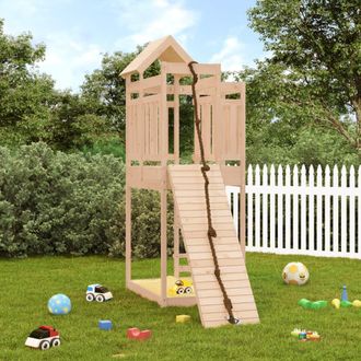 vidaXL Parque Infantil Con Pared De Escalada Madera Maciza De Pino Vidaxl