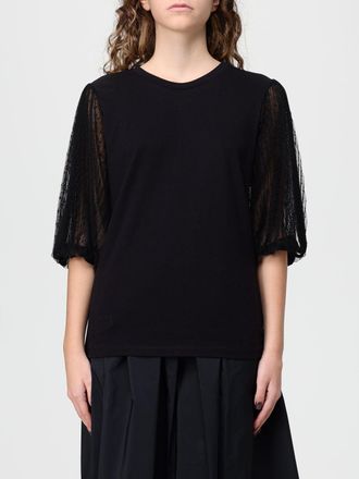 Twinset T-shirt in cotone con maniche in tulle Twinset