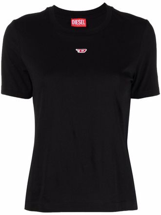 Diesel T-Reg-D T-shirt met geborduurd logo - Zwart