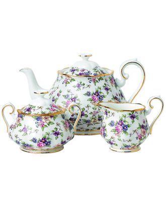 Royal Albert 100 Years Sugar And Creamer 3Pc Set With $28 Credit