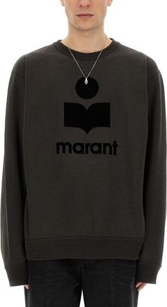 Isabel Marant Regular Fit Crew Neck Sweatshirt With Bold Logo Graphic