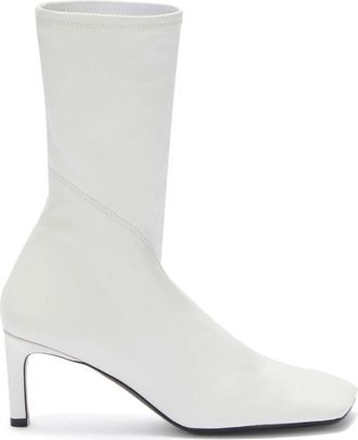 Jil Sander 70mm leather ankle boots - women - Calf Leather/Goat Skin/Calf Leather - 35 - White