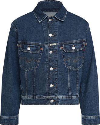 Replay Mens Comfort-Fit Jacket in Blue Cotton - Size X-Large