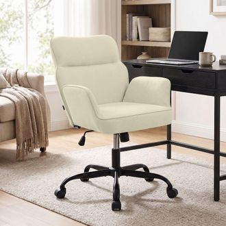 Clp Silla De Oficina Amado Tapizada Crema