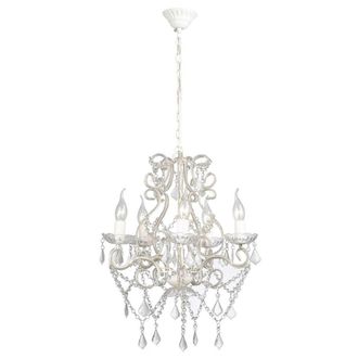 Berkfield Home Chandelier with 2800 Crystals E14 in White