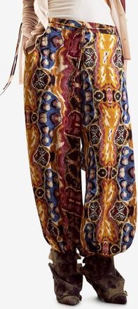 Desigual Mix Print Wide Leg Pants in Burgundy Multi at Nordstrom, Size X-Small