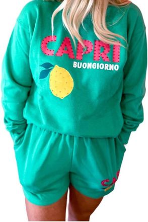 Vintage Havana Capri Jet Setter Shorts In Surf Green