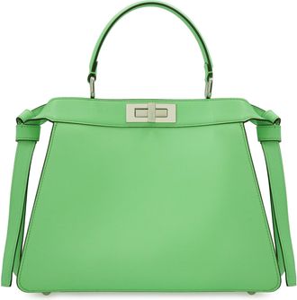 Fendi Womens Peekaboo Iseeu Leather Bag Green Calf Handbags Hand