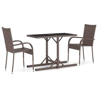 Berkfield Home 3 Piece Garden Dining Set Brown