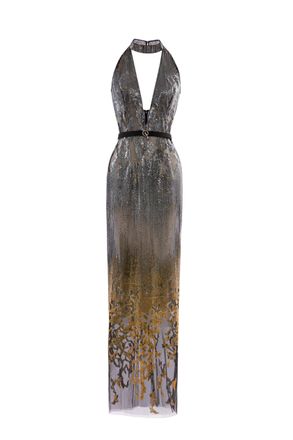 Saiid Kobeisy Long Embellished Fitted Dress