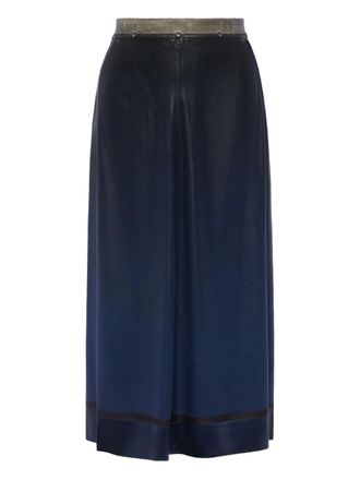 Maison Margiela foil-treated midi skirt - women - Acetate/Silk - 38 - Blue