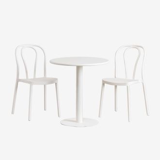 Sklum Sklum - Set De Mesa Redonda &Oslash;70 Cm Y 2 Sillas De Jard&iacute;n Mizzi