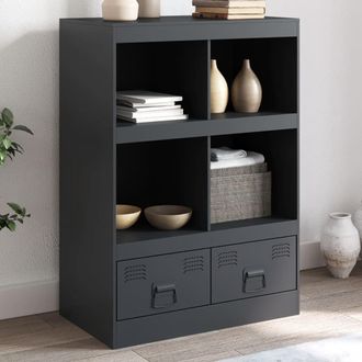 Berkfield Home Highboard Anthracite 67x39x95 cm Steel | Size: 67 x 39 x 95 cm