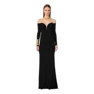 Elisabetta Franchi Gowns, female, Black, Size: L Jersey Cr&ecirc;pe Sweetheart Gown