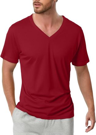 Generic Mens Soft Style Deep V Neck T Shirt for Men Low Cut Stretch Tee Invisible Vee Top Short Sleeve, Casual Wear, Stylish & Versatile